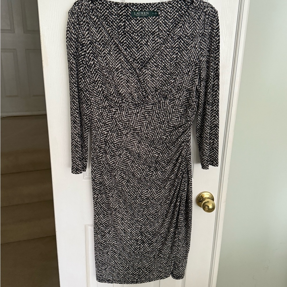 Ralph Lauren Monochrome Long Sleeve Dress